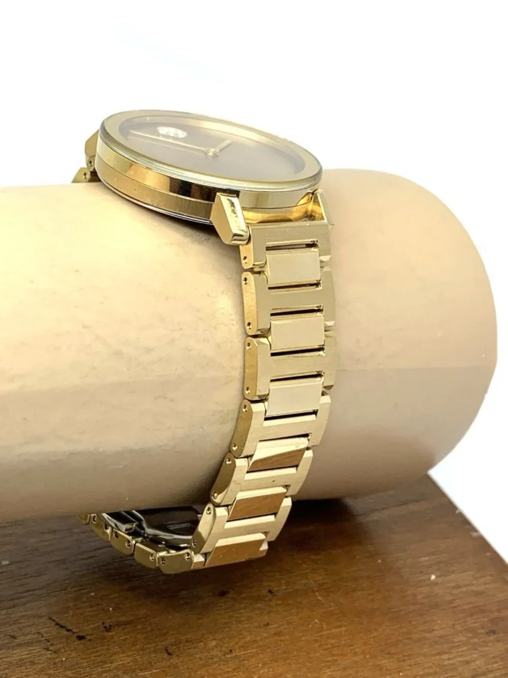 Movado Women's Watch 3600823 Bold Evolution Gold Dial Swiss Quartz Steel 34mm